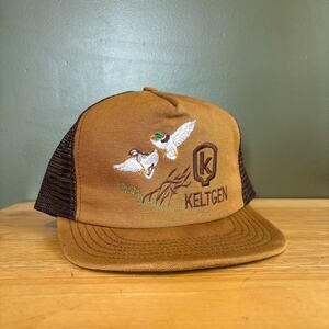 Vintage Keltgen Duck Hunting Tan Brown Mesh Trucker Snapback Hat